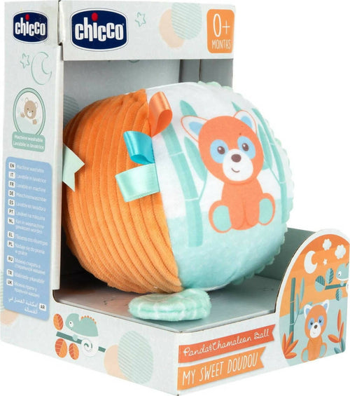 Chicco-My-Sweet-Doudou-Palla-Panda&Camaleonte,-Morbida-Pallina-in-Diversi-Tessuti,-Con-Trillino,-Attività-Manuali,-Giochi-Bambini,-Primo-Gioco-Per-Bambini-Più-Piccoli,-0-Mesi+