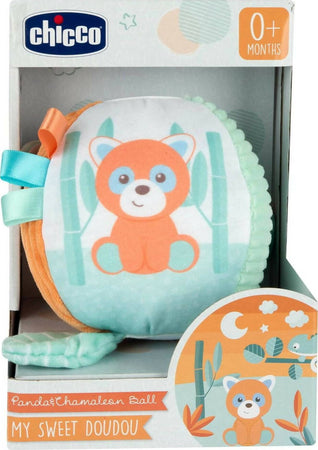 Chicco-My-Sweet-Doudou-Palla-Panda&Camaleonte,-Morbida-Pallina-in-Diversi-Tessuti,-Con-Trillino,-Attività-Manuali,-Giochi-Bambini,-Primo-Gioco-Per-Bambini-Più-Piccoli,-0-Mesi+