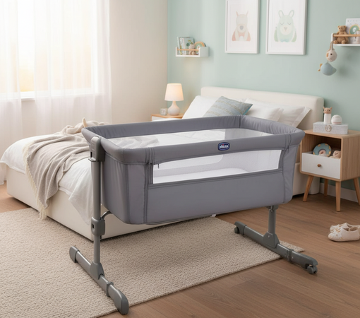 Chicco Next2me Essential Culla Neonato, Compatibile Con Diversi Letti, Altezza Regolabile, Inclinabile, Buona Circolazione Dell'aria, Materasso E Borsa Inclusi, Due Colori Disponibili, Stone Re_lux E Dune Re_lux