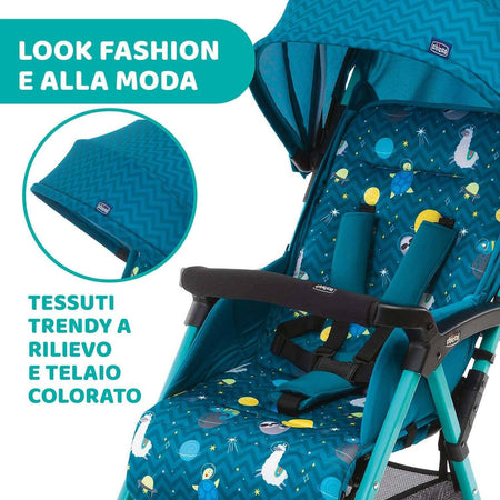 Chicco OHlalà 3 Passeggino Ultraleggero da 0 Mesi a 15 kg, Reclinabile e Pieghevole con Cestello Capiente, Chiusura Compatta, Parapioggia e Cappottina Estendibile, Sloth in Space, Blu Petrolio Passeggino Sanitaria Gioia del Bimbo - Villa San Giovanni, Commerciovirtuoso.it