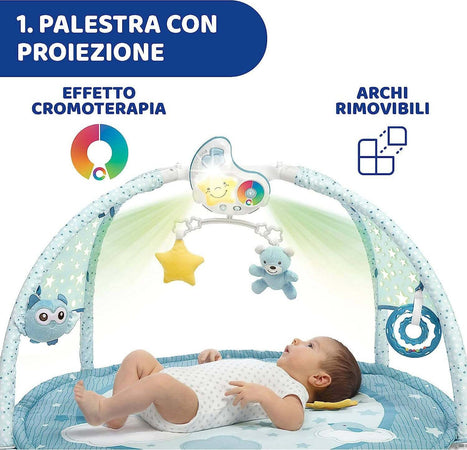 Chicco Palestrina Dei Colori 3in1 Neonato Multifunzione Elettronica Tappeto, Proiettore Stelle, Luce Notturna Removibile E Melodie Rilassanti - Giochi Neonato 0+ Mesi Prima infanzia/Attività e intrattenimento/Tappetini gioco e palestrine Sanitaria Gioia del Bimbo - Villa San Giovanni, Commerciovirtuoso.it
