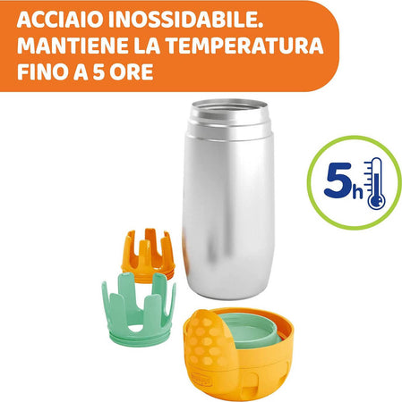Chicco portabiberon e portapappa termico in acciaio inox, contenitore termico per alimenti e bevande, mantiene la temperatura fino a 5 ore, contenitore termico senza bpa, 0+ mesi Prima infanzia/Allattamento e pappa/Allattamento con biberon/Contenitori per biberon Sanitaria Gioia del Bimbo - Villa San Giovanni, Commerciovirtuoso.it