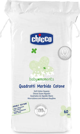 CHICCO Quadrotti Morbido Cotone 00% di Puro Cotone 60pz. Igiene Sanitaria Gioia del Bimbo - Villa San Giovanni, Commerciovirtuoso.it