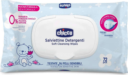 Chicco Salviettine Detergenti 72 Pezzi Con Fior Di Loto 0% Parabeni, Fenossetanolo, Alcool E Sapone Pratico Sistema Apri E Chiudi Salviettine Sanitaria Gioia del Bimbo - Villa San Giovanni, Commerciovirtuoso.it