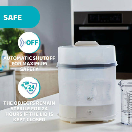 CHICCO STERILIZZATORE A VAPORE Sterilizzatore Elettrico Vapore Per 6 Biberon di 330 ml, Bianco Elimina il 99,9% dei germi Prima infanzia/Allattamento e pappa/Allattamento con biberon/Sterilizzatori Sanitaria Gioia del Bimbo - Villa San Giovanni, Commerciovirtuoso.it