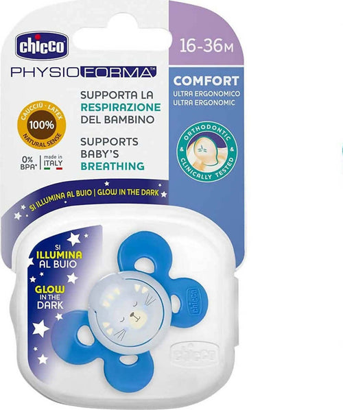 Chicco Succhietto Physio Comfort Night in Caucciù Ciuccio Babini 16-36 Mesi Si Illumina al Buio Ciuccio Chicco Luminoso Confezione 1 Pz. Prima infanzia/Regali per neonati/Abiti da battesimo per bimba Mondo Bimbo - Bagnara Calabra, Commerciovirtuoso.it