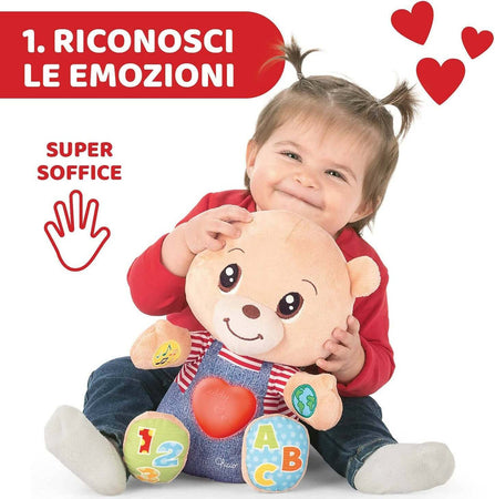 Chicco teddy orso delle emozioni, peluche evolutivo interattivo bilingue italiano/inglese, gioco educativo con emozioni, numeri e lettere, pupazzo con luci e canzoni - giochi bambini 6 mesi - 5 anni Giochi e giocattoli/Giocattoli prima infanzia/Giochi musicali Sanitaria Gioia del Bimbo - Villa San Giovanni, Commerciovirtuoso.it