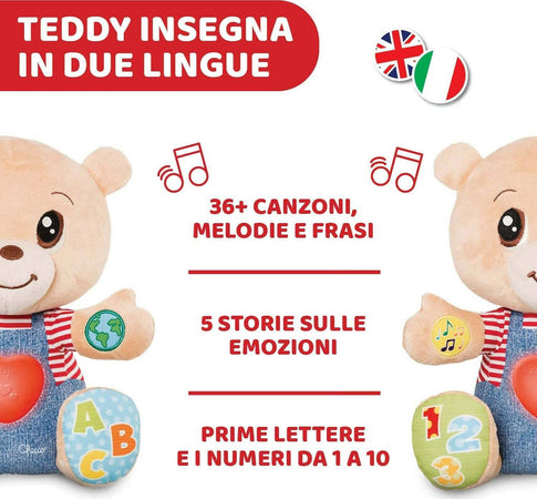 Chicco teddy orso delle emozioni, peluche evolutivo interattivo bilingue italiano/inglese, gioco educativo con emozioni, numeri e lettere, pupazzo con luci e canzoni - giochi bambini 6 mesi - 5 anni Giochi e giocattoli/Giocattoli prima infanzia/Giochi musicali Sanitaria Gioia del Bimbo - Villa San Giovanni, Commerciovirtuoso.it