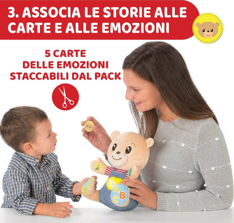 Chicco teddy orso delle emozioni, peluche evolutivo interattivo bilingue italiano/inglese, gioco educativo con emozioni, numeri e lettere, pupazzo con luci e canzoni - giochi bambini 6 mesi - 5 anni Giochi e giocattoli/Giocattoli prima infanzia/Giochi musicali Sanitaria Gioia del Bimbo - Villa San Giovanni, Commerciovirtuoso.it