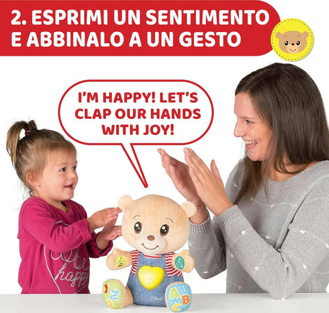 Chicco teddy orso delle emozioni, peluche evolutivo interattivo bilingue italiano/inglese, gioco educativo con emozioni, numeri e lettere, pupazzo con luci e canzoni - giochi bambini 6 mesi - 5 anni Giochi e giocattoli/Giocattoli prima infanzia/Giochi musicali Sanitaria Gioia del Bimbo - Villa San Giovanni, Commerciovirtuoso.it