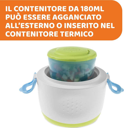 Chicco Thermos Portapappa System Easy Meal Contenitore Termico 350ml per Alimenti Contenitore 180ml Con Cucchiaio Da Viaggio E Custodia Mantiene La Temperatura Fino a 6 Ore 14.5x14.5x19.5cm Casa e cucina/Organizzazione interni/Contenitori e barattoli da cucina/Thermos/Barattoli per alimenti isolati Sanitaria Gioia del Bimbo - Villa San Giovanni, Commerciovirtuoso.it