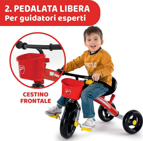 Chicco Triciclo Bambini U-GO Ducati 2in1, Triciclo Bimba e Bimbo con Maniglione ad Altezza Regolabile, Cinture di Sicurezza e Cestello Portaoggetti, Max 20 kg, Giochi per Bambini 18 Mesi, 5 Anni Giocattolo Sanitaria Gioia del Bimbo - Villa San Giovanni, Commerciovirtuoso.it
