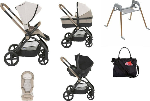 Chicco-Trio-Mysa-Con-Seggiolino-Auto-Kory-Is-Essential-Black-Con-Adattatori-Fast-In-Con-Borsa-Abbinata-Con-Cushy-Hug-Con-Passeggino-Con-Navicella-Omaggio-Chicco-Stand-Lullaglide-Supporto-Per-Trio-Con-Delicato-Movimento-A-Dondolo,-Trio-Colore-Amber-Glow
