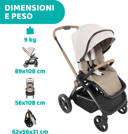 Chicco-Trio-Mysa-Con-Seggiolino-Auto-Kory-Is-Essential-Black-Con-Cushy-Hug-Con-Passeggino-Con-Navicella-Omaggio-Chicco-Stand-Lullaglide-e-BASE-PER-SEGGIOLINI-AUTO-FULL-360-I-SIZE,-Colore-Amber-Glow