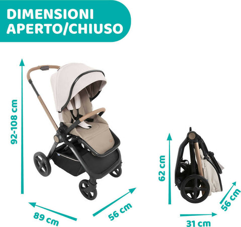 Chicco-Trio-Mysa-Con-Seggiolino-Auto-Kory-Is-Essential-Black-Con-Cushy-Hug-Con-Passeggino-Con-Navicella-Omaggio-Chicco-Stand-Lullaglide-e-BASE-PER-SEGGIOLINI-AUTO-FULL-360-I-SIZE,-Colore-Amber-Glow
