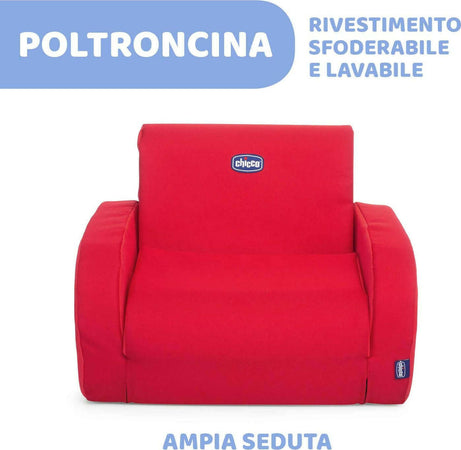 Chicco-Twist-Poltroncina-Per-Bambini-Trasformabile-In-Chaise-Longue-E-Divanetto,-Sedia-Per-Bambini-Con-3-Configurazioni,-Comoda-E-Leggera,-Si-Trasforma-Con-1-Gesto---Per-Bambini-12+-Mesi