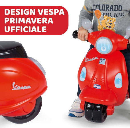Chicco Vespa Primavera Cavalcabile Bambini Gioco Vespa Giocattolo Cavalcabile con Pannello Elettronico, Luci e Suoni, Ruote di Supporto Rimovibili Max 25 Kg - Giochi per Bambini 1-3 Anni Giochi e giocattoli/Sport e giochi all'aperto/Biciclette e tricicli/Ride-On Mondo Bimbo - Bagnara Calabra, Commerciovirtuoso.it