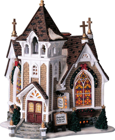 Chiesa del piccolo fiume edificio luminoso per villaggio di Natale in porcellana Casa e cucina/Decorazioni per interni/Addobbi e decorazioni per ricorrenze/Decorazioni natalizie/Oggettistica MagiediNatale.it - Altamura, Commerciovirtuoso.it