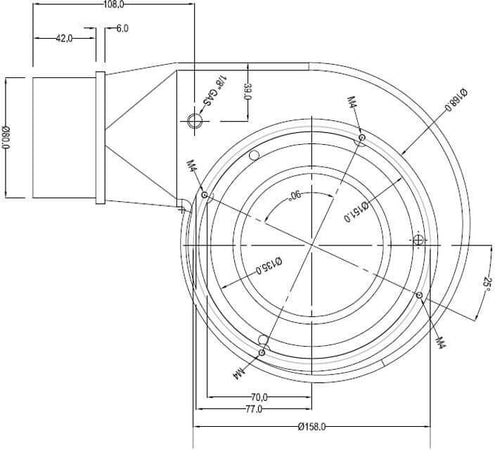 Chiocciola estrattore fumi Stufe a Pellet Cadel 14811001