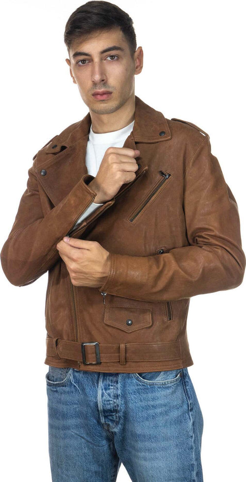 Chiodo-Tre-Tasche---Chiodo-Uomo-Cuoio-Effetto-Antichizzato-in-vera-pelle