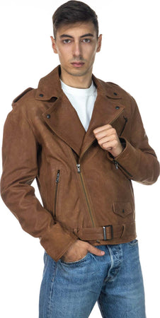 Chiodo-Tre-Tasche---Chiodo-Uomo-Cuoio-Effetto-Antichizzato-in-vera-pelle