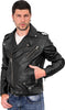 Chiodo-Tre-Tasche---Chiodo-Uomo-Nero-in-vera-pelle-con-Zip-Argentate