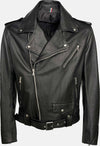 Chiodo-Tre-Tasche---Chiodo-Uomo-Nero-in-vera-pelle-con-Zip-Argentate