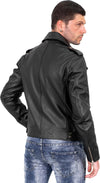 Chiodo-Tre-Tasche---Chiodo-Uomo-Nero-in-vera-pelle-con-Zip-Argentate