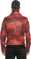 Chiodo-Tre-Tasche---Chiodo-Uomo-Rosso-Tamponato-in-vera-pelle