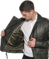 Chiodo-Tre-Tasche---Chiodo-Uomo-Verde-in-vera-pelle