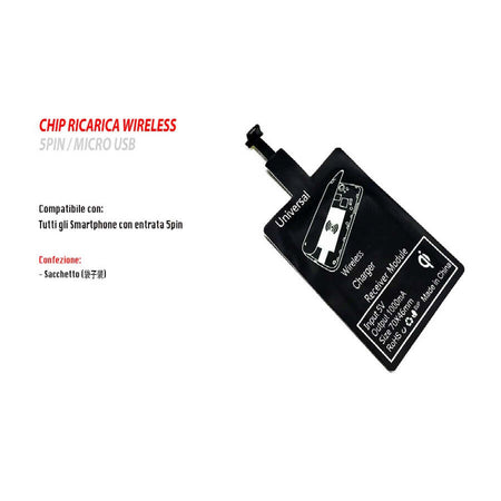 Chip-Ricarica-Wireless-Adattatore-5pin-Micro-Usb-Universale-Ricevitore-1000mah-Maxtech