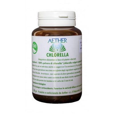 Chlorella 100% Pura Organica Biologica 200 compresse da 500 mg, - Aether