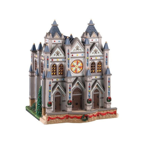 Cattedrale decorazione natalizia con luci per villaggio natalizio