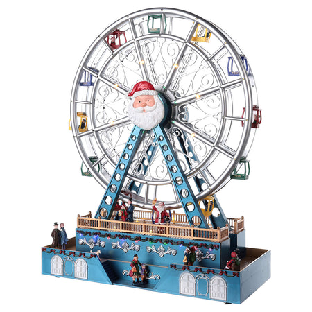 Ruota panoramica gigante decorazione per villaggio di Natale con luci h 49 cm