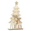 Decorazione natalizia renne con alberi in legno per decorazioni natalizie h 33 cm