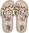 Ciabatta Donna Slider Conchiglia Con Suola in Gomma 1,8 Cm Sandalo Una Fascia Color Cipria Con Pietre E Sassolini Marini Moda/Donna/Scarpe/Sandali e ciabatte/Ciabatte moda You Store - Messina, Commerciovirtuoso.it