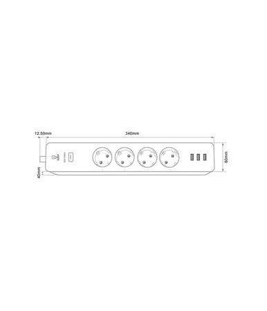 Ciabatta Multipresa Smart Intelligente Wifi Con 4 Prese Ac 3 Porte Usb M3su411-eu