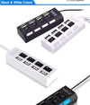 Ciabatta Usb Multipresa Hub Con 4 Porte Usb 2.0 Nera O Bianca E Led Blu Elettronica/Informatica/Accessori/USB Hub Trade Shop italia - Napoli, Commerciovirtuoso.it