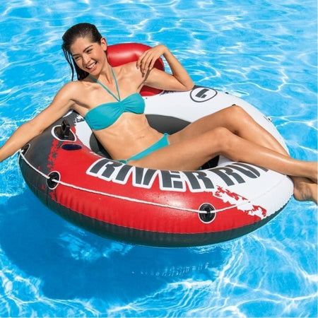 Ciambella-Poltrona-Gonfiabile-135-Cm-Schienale-Con-Rete-E-Portabibite-Rosso