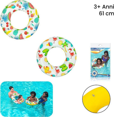 Ciambella Salvagente Gonfiabile A Fantasia 61 Cm Per Bambini Modelli Ass. 36014 Giochi e giocattoli/Sport e giochi all'aperto/Giochi aquatici e piscine per bambini/Canotti e gonfiabili galleggianti Trade Shop italia - Napoli, Commerciovirtuoso.it