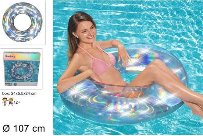 Ciambella Salvagente Gonfiabile Iridescente 107 Cm Mare Spiaggia Piscina 36240 Giochi e giocattoli/Sport e giochi all'aperto/Giochi aquatici e piscine per bambini/Canotti e gonfiabili galleggianti Trade Shop italia - Napoli, Commerciovirtuoso.it