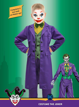Ciao-joker Costume Bambino Originale Dc Comics Super Heroes, Colore Viola, Verde, Giallo, 11702
