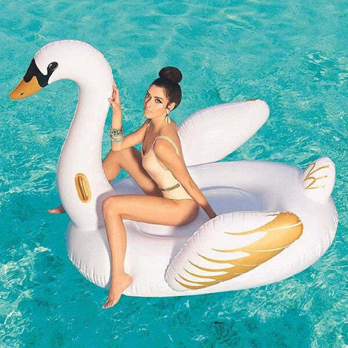 Cigno-Fashion-Luxury-Cavalcabile-Gigante-169-X-169-Cm-Bianco-E-Oro-Isola