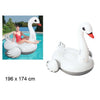Cigno Gonfiabile Cavalcabile Gigante 196x174cm Materassino Con Maniglie Piscina 016104