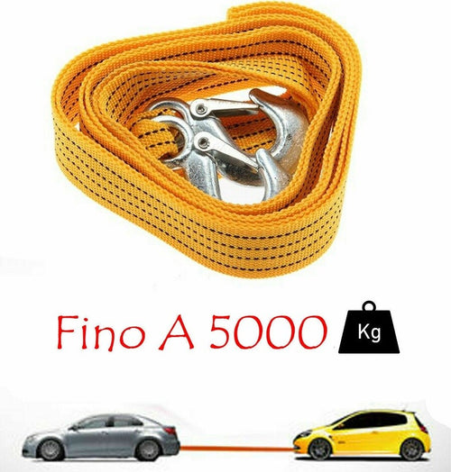 Cinghia Cavo Da Traino Sos Auto Super Resistente Fune Corda 2 Ganci 5000kg Auto e Moto/Accessori per auto/Accessori di emergenza/Funi di traino Trade Shop italia - Napoli, Commerciovirtuoso.it