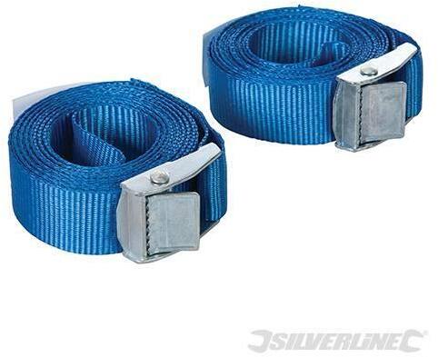 Cinghie da carico con fibbia da ancoraggio bagagli 2,5 m x 25 mm, 2 pezzi