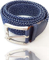 Cinta-Cintura-Donna-Uomo-Intrecciata-Blu-Bianca-Glamour-Fashion-Alla-Moda