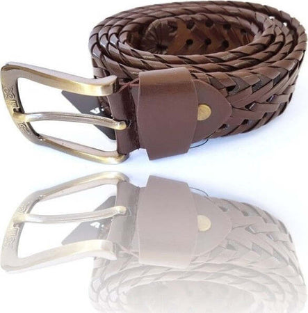 Cinta Cintura Uomo Intrecciata Cuoio Marrone Glamour Fashion Alla Moda Moda/Uomo/Accessori/Cinture Trade Shop italia - Napoli, Commerciovirtuoso.it