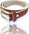 Cinta-Cintura-Uomo-Pelle-Marrone-Bianca-A372-Elegante-Glamour-Fashion