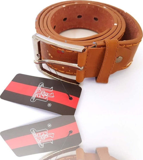 Cinta Cintura Uomo Pelle Marrone Effetto Schizzo Elegante Glamour Fashion Moda/Uomo/Accessori/Cinture Trade Shop italia - Napoli, Commerciovirtuoso.it